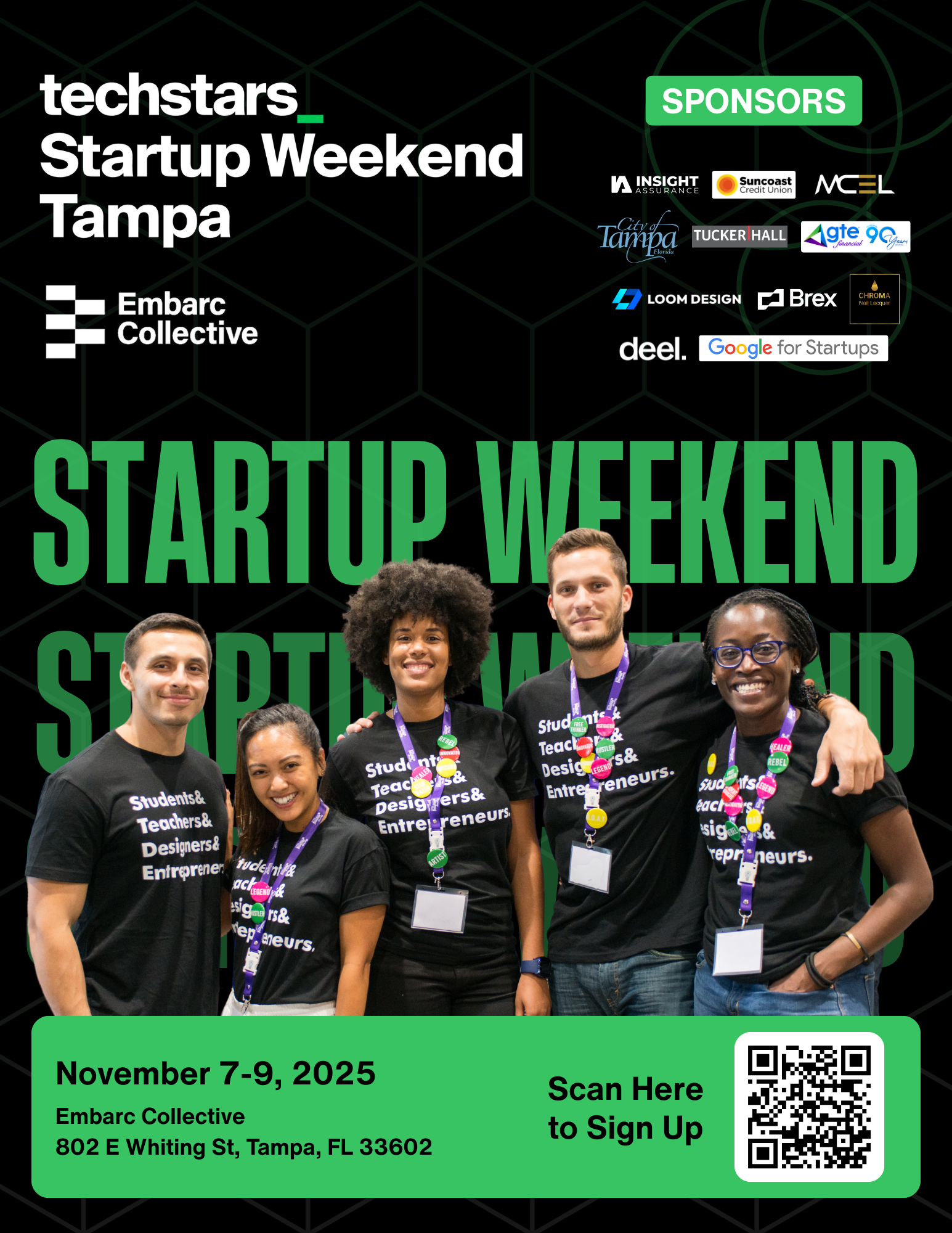 Techstars Startup Weekend Tampa Event Flyer